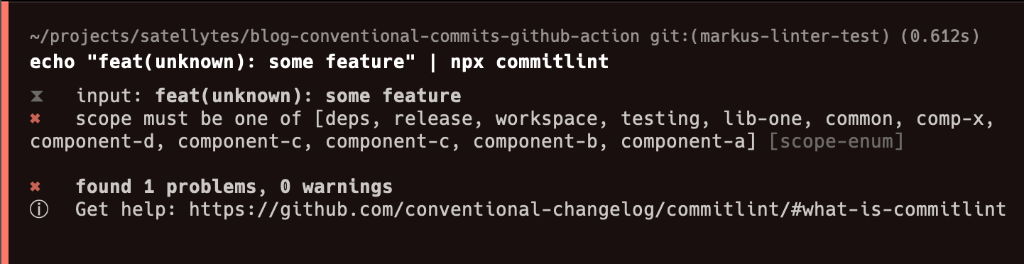 commitlint error: invalid type
